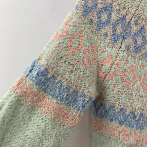 Ricki's Mock Neck Fair Isle Pull Over Sweater‎ Size Medium - Picture 3 of 16